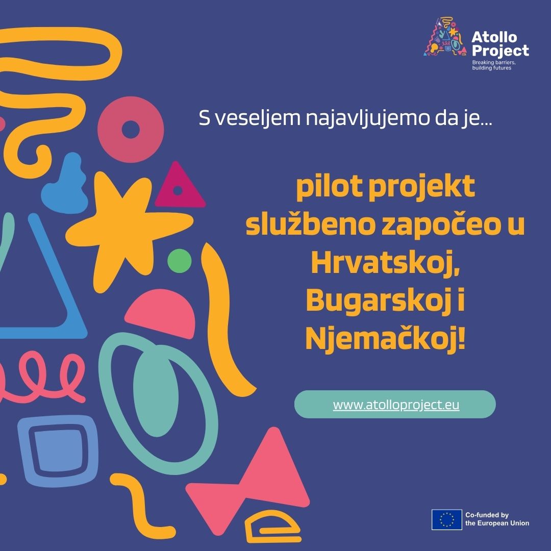 Službeni plakat projekta. Apstraktan slika na kojoj piše kako je projekt započeo.